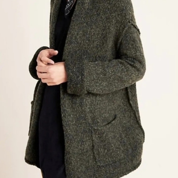 By Anthropologie Josie Cardigan Sweater‎ Chunky Knit Holly Green - Picture 6 of 15